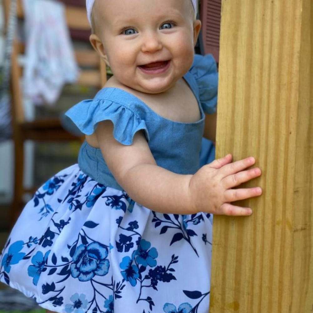 Blue Flower Onsie - Picture 3 of 3